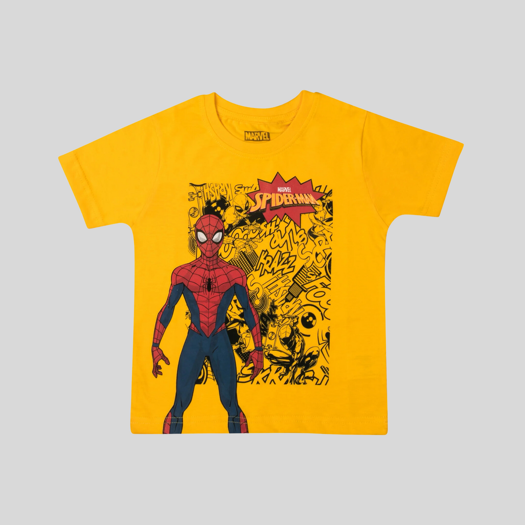 Spiderman Boys Casual T shirt Yellow