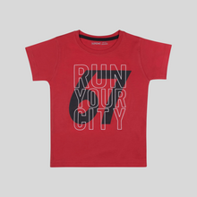 Load image into Gallery viewer, Red Printed Round Neck T-Shirt
