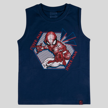 Load image into Gallery viewer, Boys Spider Man Printed Dark Blue Sleeve Less T Shirt
