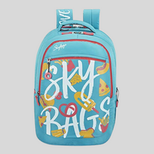 Load image into Gallery viewer, Skybags Astro 02 Food Theme Turq School Backpack 32L
