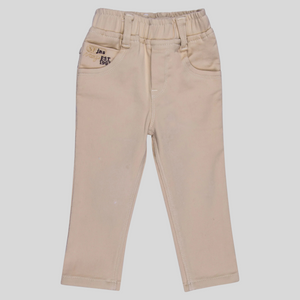 Boys Solid Stretchable Khakhi Jeans