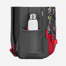 Load image into Gallery viewer, Genius by Safari Scribble 27L Grey School Backpack with Name Tag
