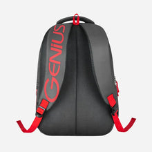 Load image into Gallery viewer, Genius by Safari Scribble 27L Grey School Backpack with Name Tag
