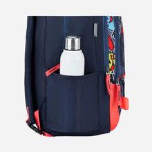 Load image into Gallery viewer, Genius by Safari Scribble 27L Blue School Backpack with Name Tag
