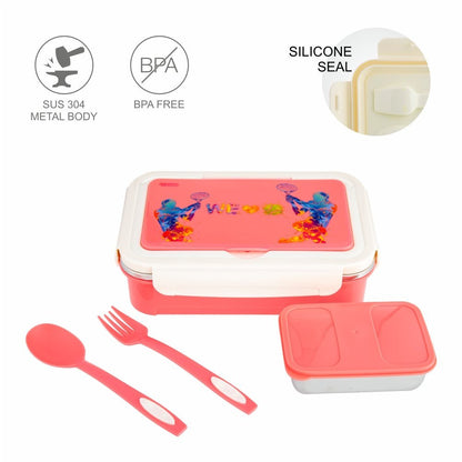 Dubblin Lunch Box Steel Tom 850 Ml Pink For Girls