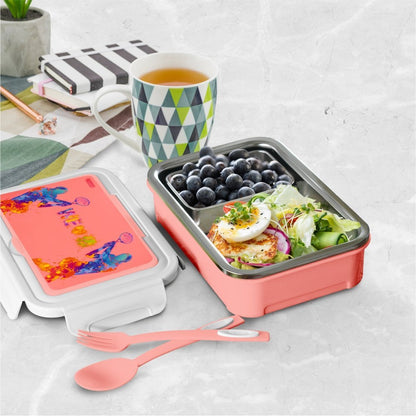 Dubblin Lunch Box Steel Tom 850 Ml Pink For Unisex