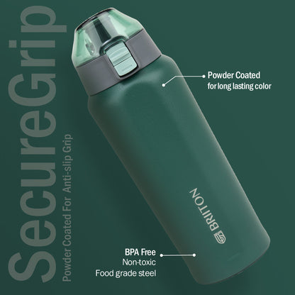 Briiton Water Bottle Tokyo Steel 650 Ml Green For Unisex