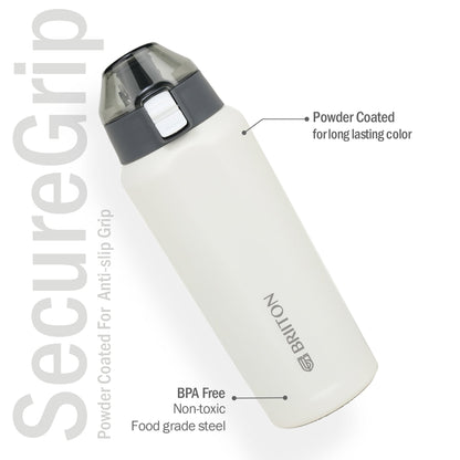 Briiton Water Bottle Tokyo Steel 650 Ml White For Unisex