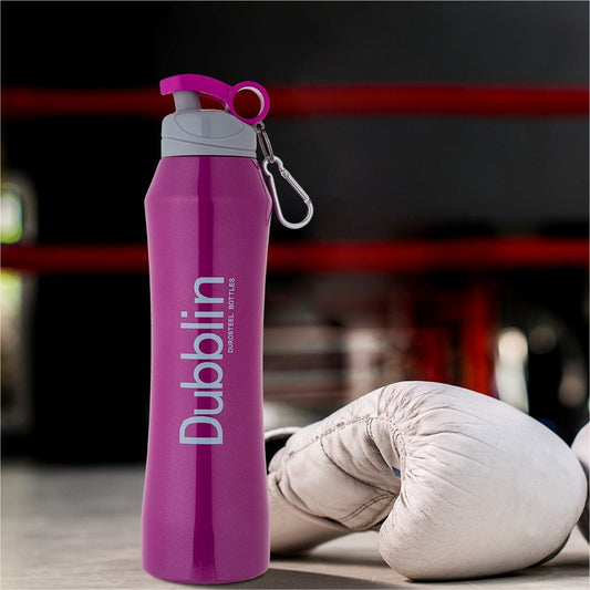 Dubblin Water Bottle Trendy Steel 900 Ml Purple For Unisex