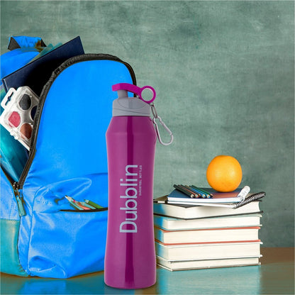 Dubblin Water Bottle Trendy Steel 900 Ml Purple For Unisex