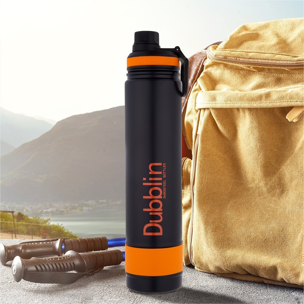 Dubblin Water Bottle Trump Steel 1000 Ml Orange For Unisex