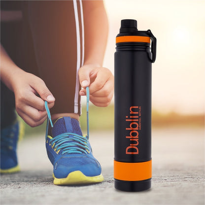 Dubblin Water Bottle Trump Steel 1000 Ml Orange For Unisex