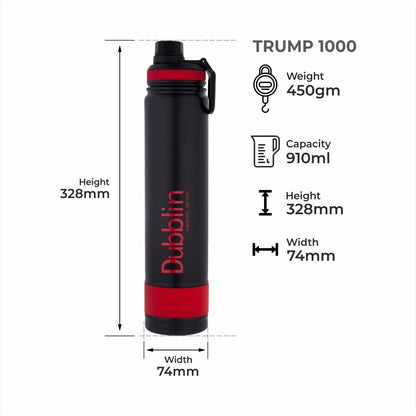 Dubblin Water Bottle Trump Steel1000 Ml Red For Unisex