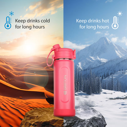 Briiton Water Bottle Universo Steel 1000 Ml Pink For Unisex