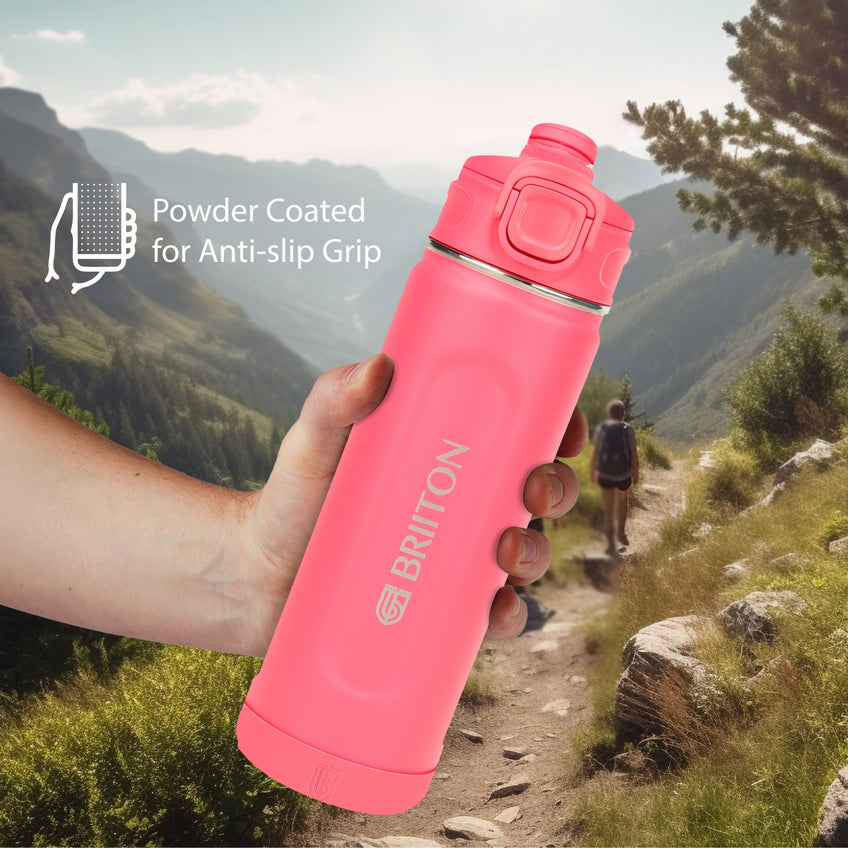 Briiton Water Bottle Universo Steel 1000 Ml Pink For Unisex