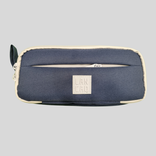 LANCAO Dual-Pocket Canvas Pencil Case – in 3 color variants
