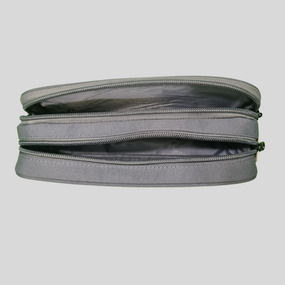 Pursuit Dual-Tone Stylish Pencil Pouch – Compact & Professional Design -Navy Blue & Grey