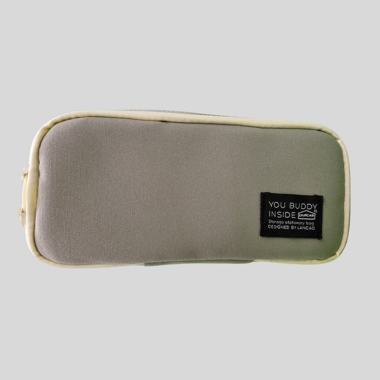 "You Buddy Inside" Compact Canvas Pencil Case -Green