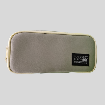 "You Buddy Inside" Compact Canvas Pencil Case -Green