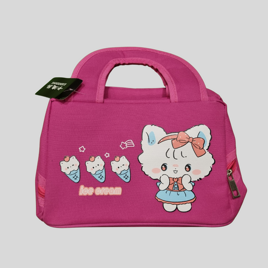 Cute Ice Cream Cat Lunch/Carry Bag for Kids – Pink