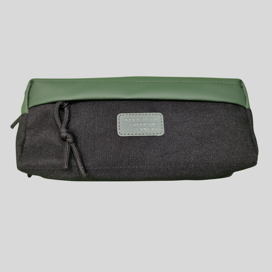 LANCAO "Cheer On" Two-Tone Pencil Case – Forest Green & Midnight Black