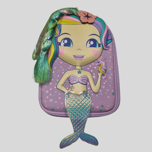 Magical Mermaid 3D Pencil Case – With Braided Hair & Tail