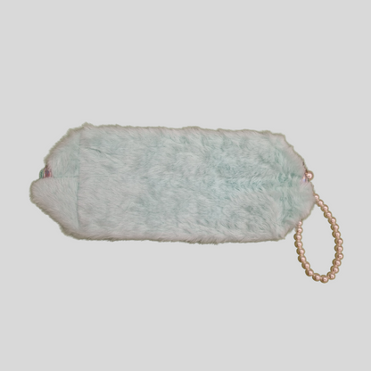 Furry "LOVE" Pearl Pencil Pouch – 5 Vibrant Color Variants