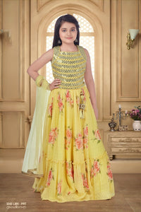 Girls Yellow Choli Set