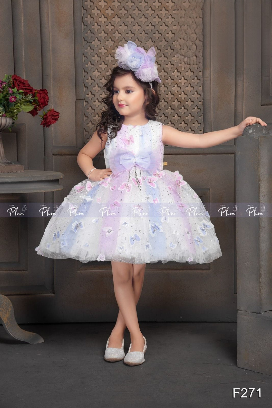 Girls Butterfly Frill Party Frock