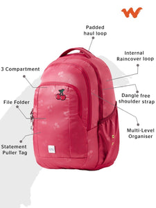 WIKI GIRL 2 Backpack 29.5 L - Cherry Red