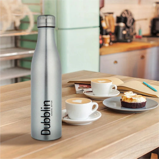 Dubblin Water Bottle Vintage Steel 750 Ml Silver For Unisex