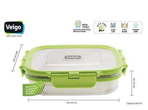 Veigo Lock N Steel 100% Air Tight 2 Container(2 Medium) Lunch Box with Bag