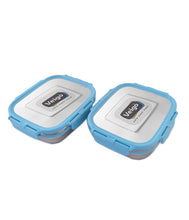 Load image into Gallery viewer, Veigo Lock N Steel 100% Air Tight 2 Container(2 Medium) Lunch Box with Bag
