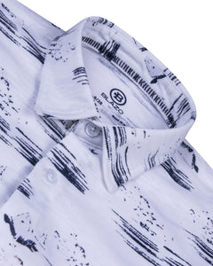 Boys Fashion Printed White Shirt