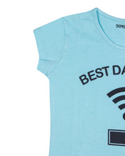 Load image into Gallery viewer, Girls Printed Sky Blue Casual Top

