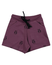 Load image into Gallery viewer, Girls Panda Printed Purple Cotton Shorts
