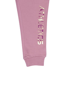 Solid Pink Printed Stretchable Track Pant