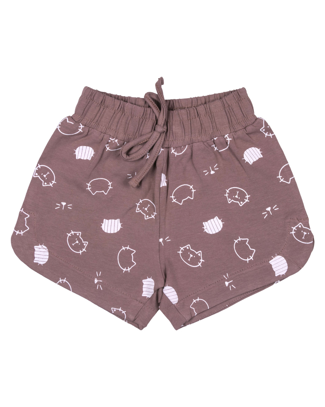 Girls Printed Brown Shorts