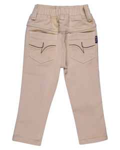 Boys Solid Stretchable Khakhi Jeans