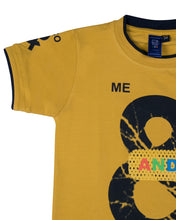 Load image into Gallery viewer, Boys Rubber Printed Yellow Round Neck T Shirt
