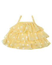 Load image into Gallery viewer, Girls  Yellow Frilly Top With Layered Skirt
